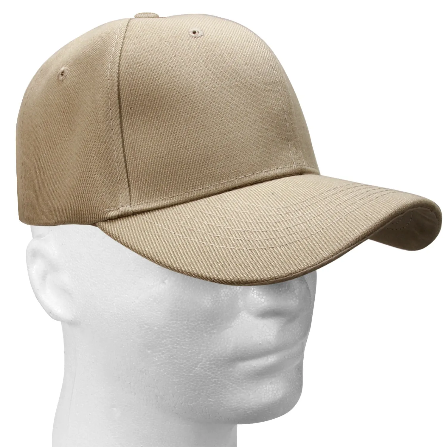 12-Pack Baseball Dad Cap Velcro Strap Adjustable Size - Khaki