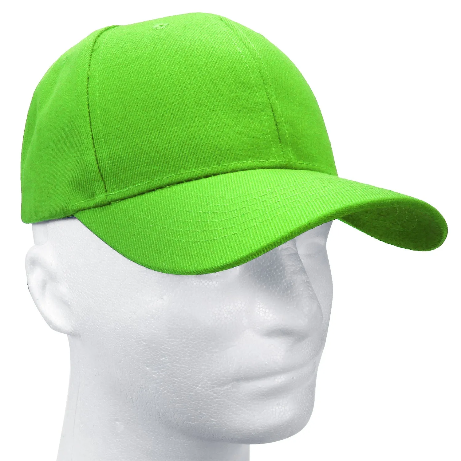 12-Pack Baseball Dad Cap Velcro Strap Adjustable Size - Light Green