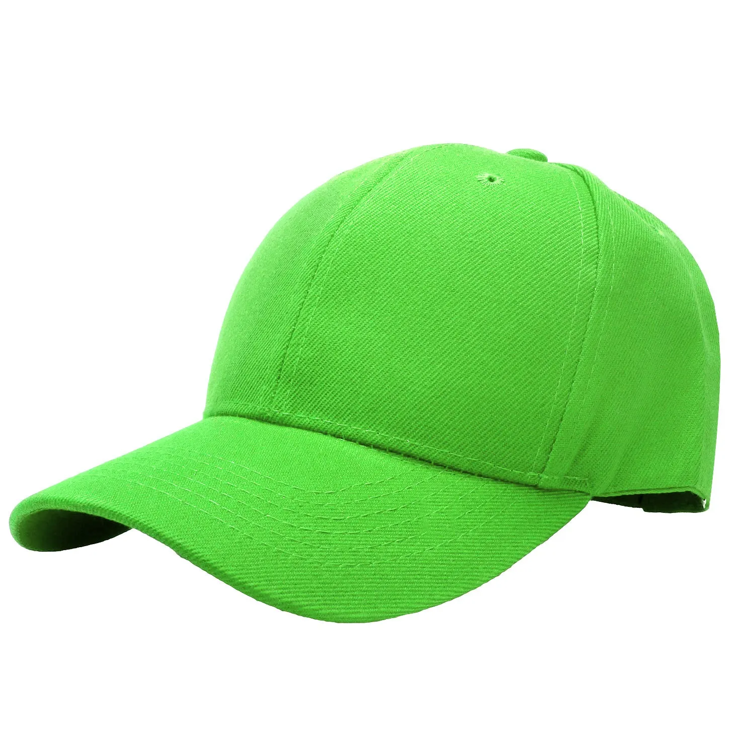 12-Pack Baseball Dad Cap Velcro Strap Adjustable Size - Light Green