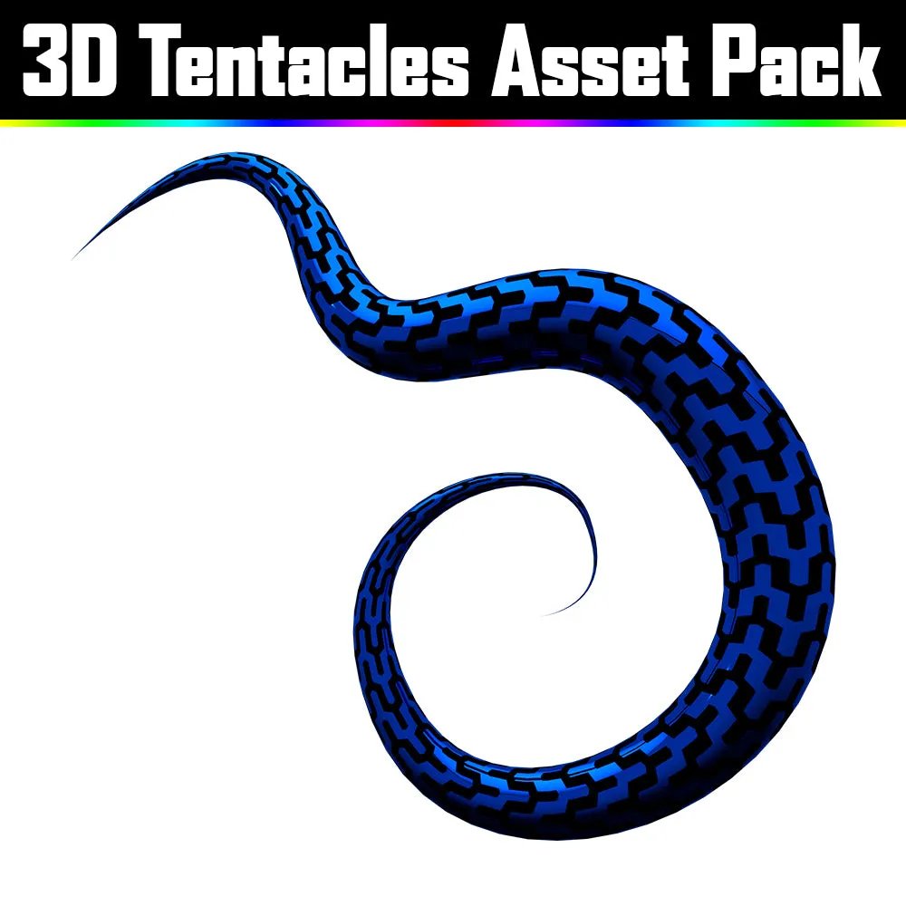 3D Tentacles Asset Pack - Psychedelic Art Graphic Assets