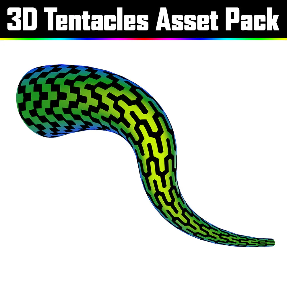 3D Tentacles Asset Pack - Psychedelic Art Graphic Assets