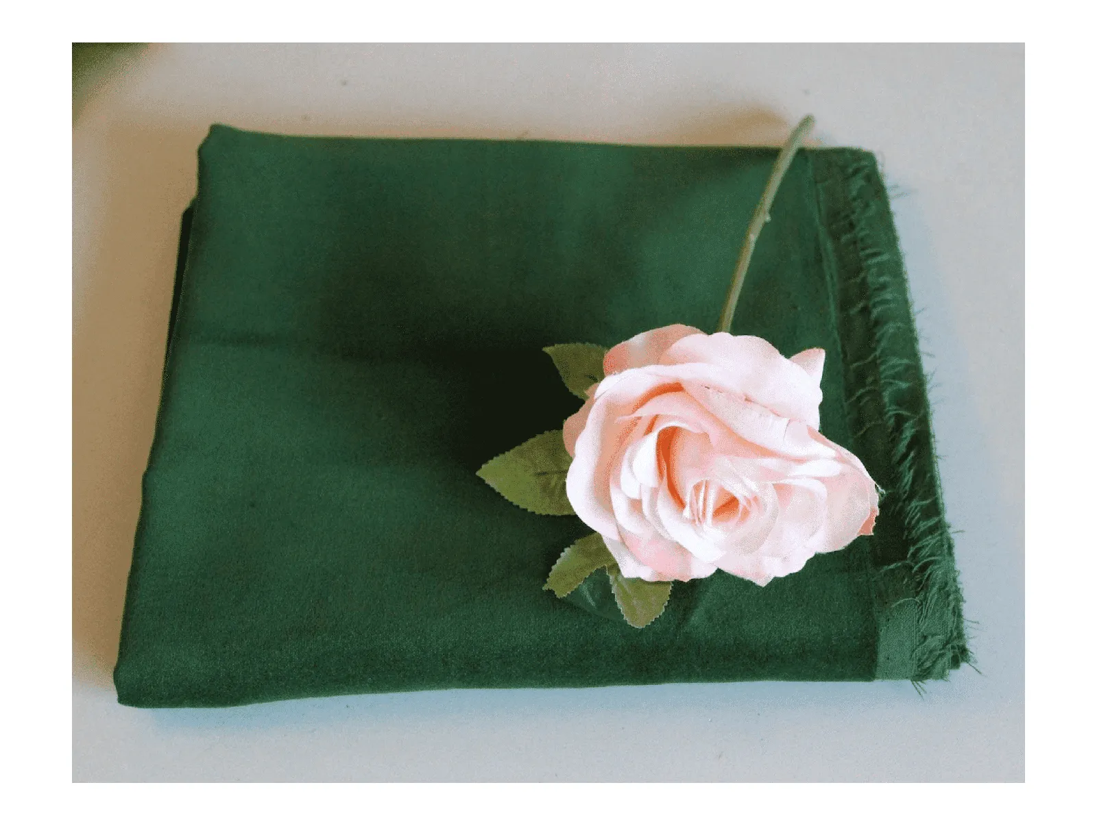 BOTTLE GREEN - Cotton Dressmaking Velvet / Velveteen Fabric - Lightweight