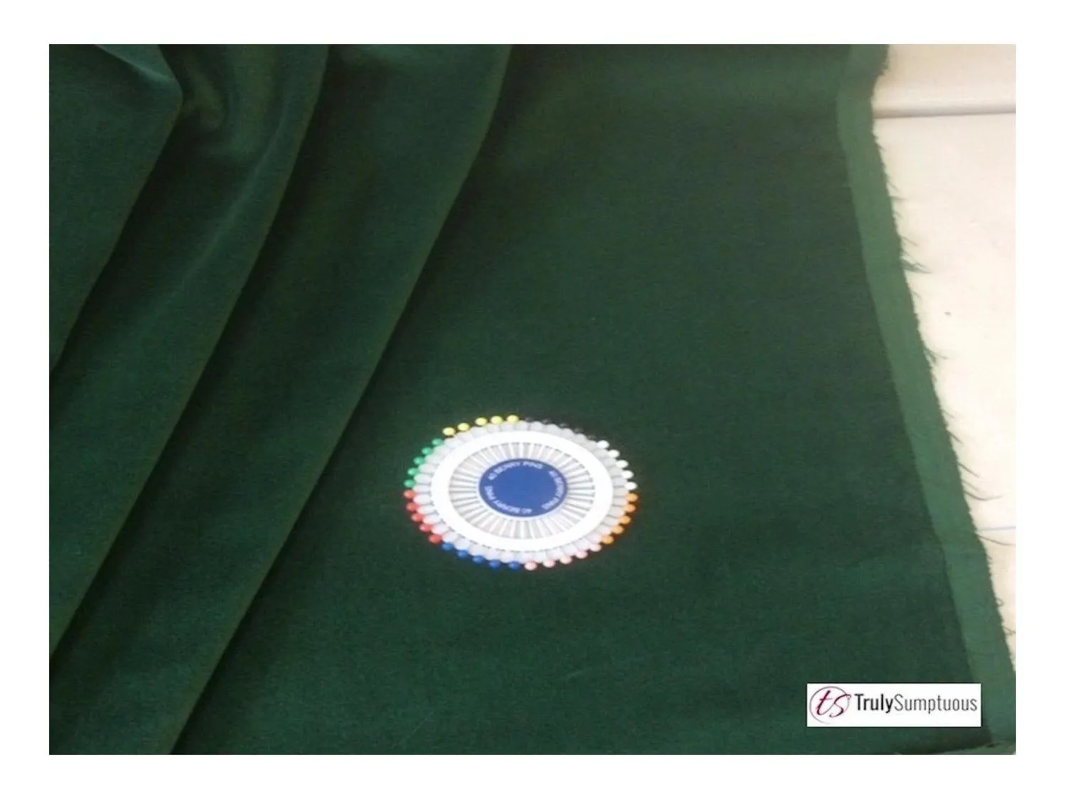 BOTTLE GREEN - Cotton Dressmaking Velvet / Velveteen Fabric - Lightweight