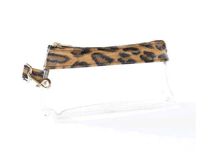 Brown Leopard CLEAR IT BAG • Pouch - Signature Trim