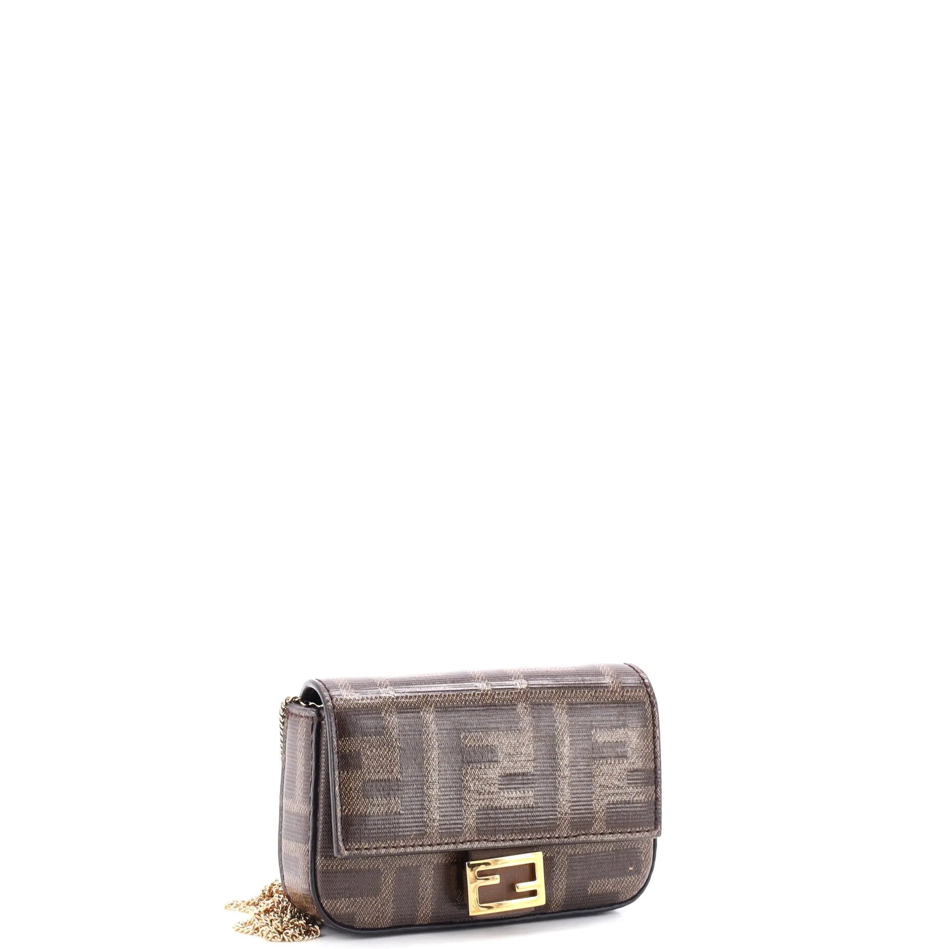 Chain Baguette Charm Bag Zucca Coated Canvas Nano