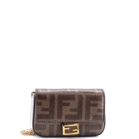 Chain Baguette Charm Bag Zucca Coated Canvas Nano