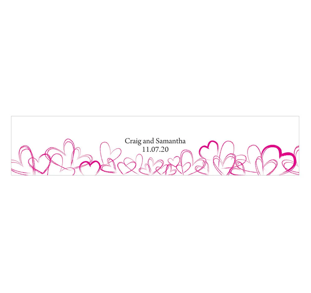Contemporary Hearts Wedding Water Bottle Labels