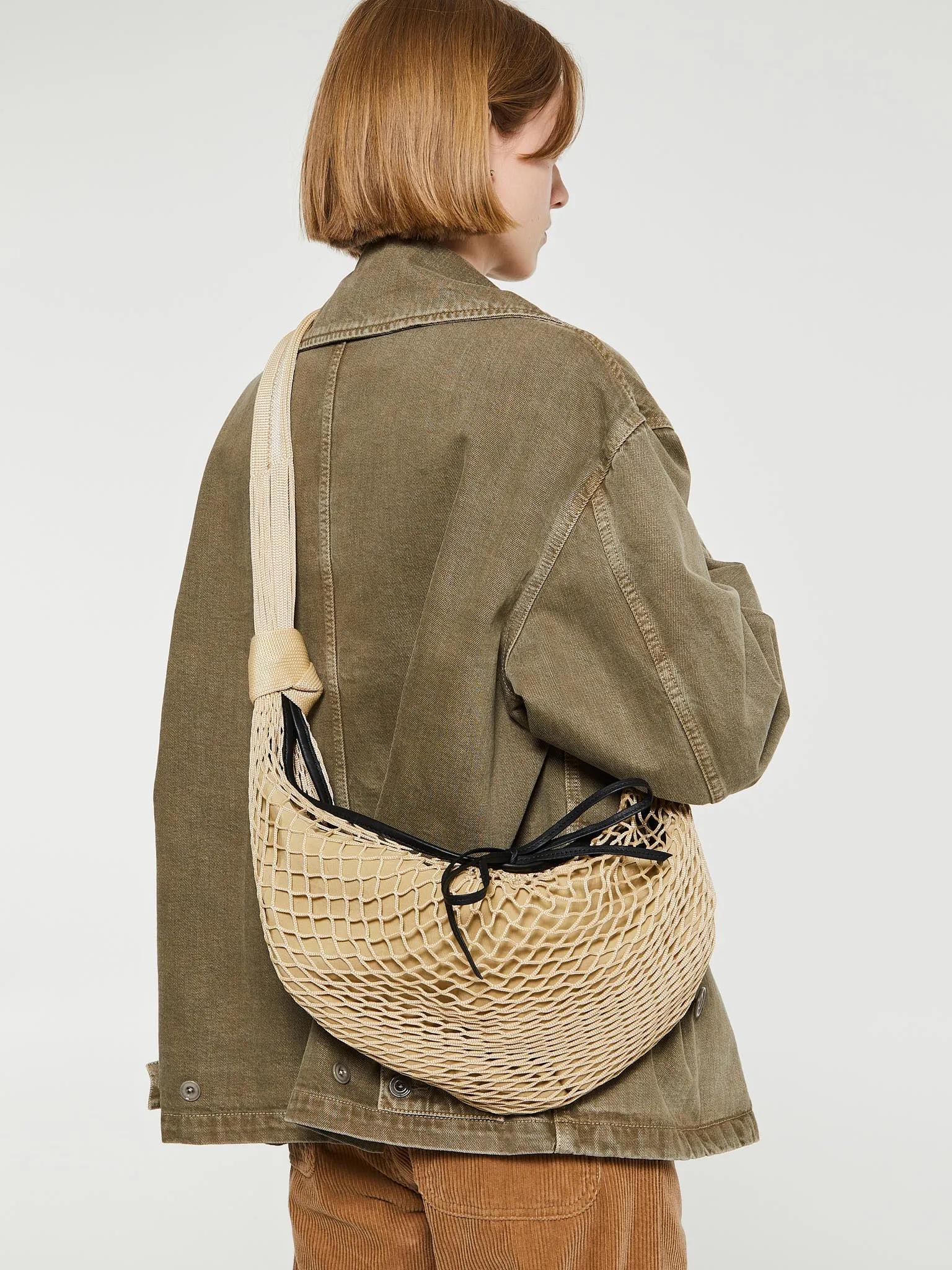 Croissant Filt Bag in Light Beige