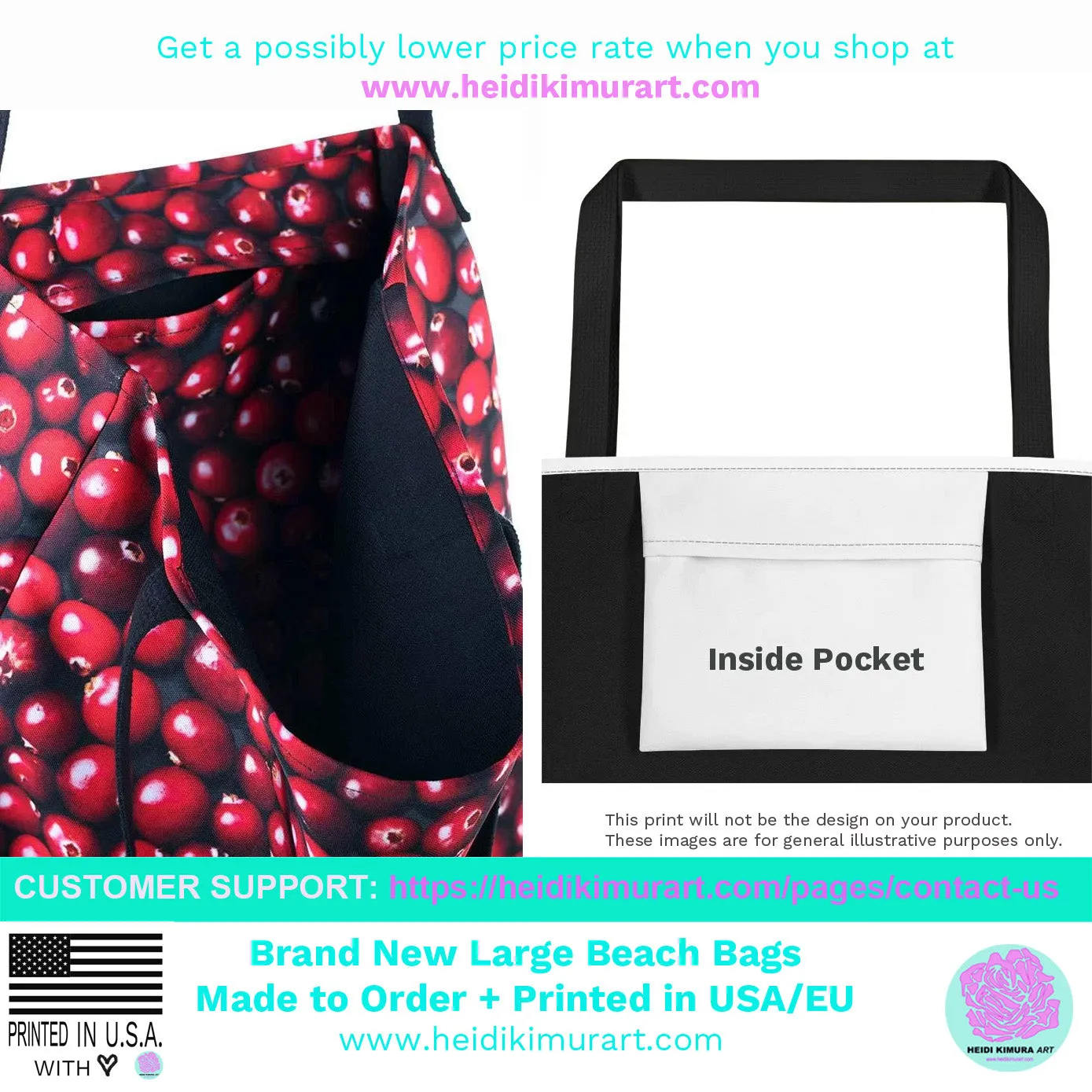 Designer Zebra Tote Bag, Black White Zebra Animal Pattern Print Large Tote 16"x20" Beach Bag- Made in USA/EU