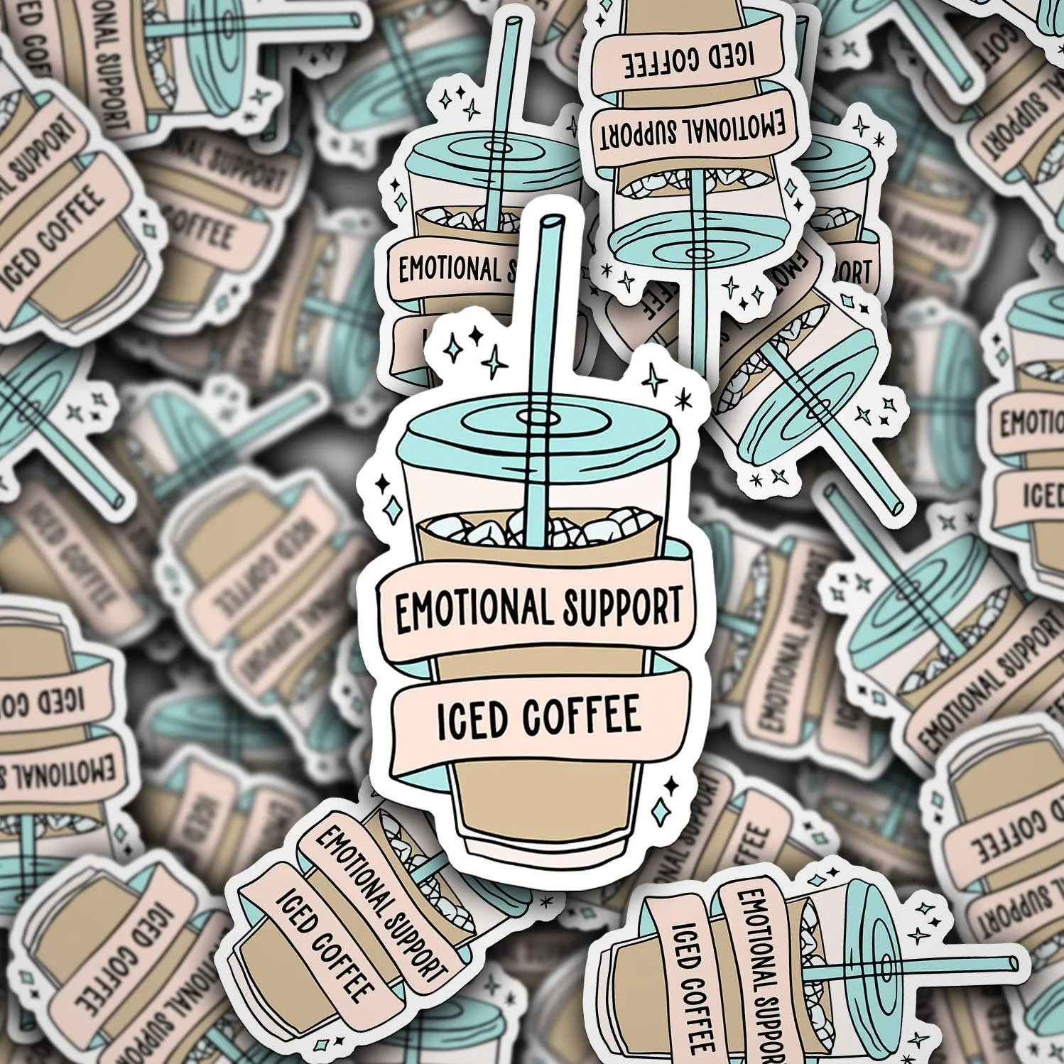 Emotional Support Iced Coffee Vinyl Decal