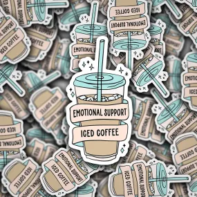 Emotional Support Iced Coffee Vinyl Decal