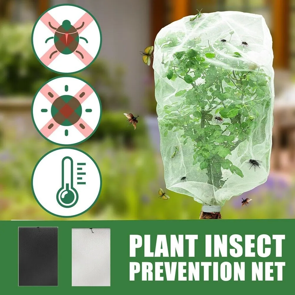 Garden Plant Tree Fruit Cover Bug Net Barrier Bag 1x1.5m Black