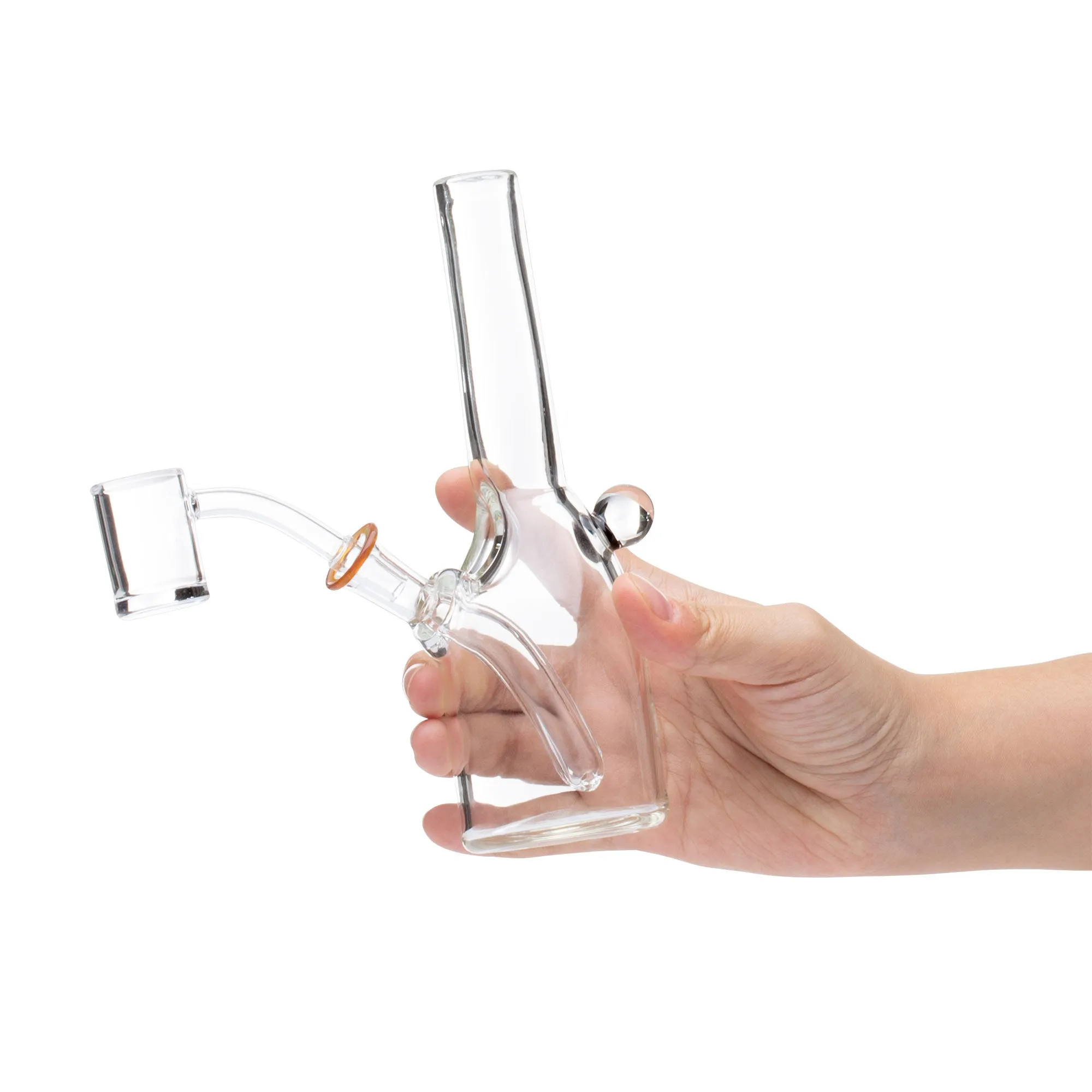 GMay Glass Amber Purple Sake Bottle Dab Rig