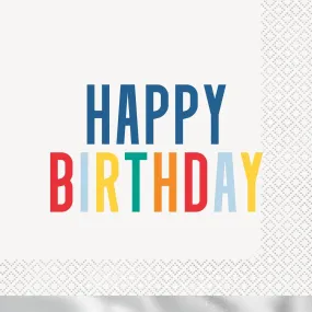 Happy Birthday Dots Napkins - Lunch 16 Pkt