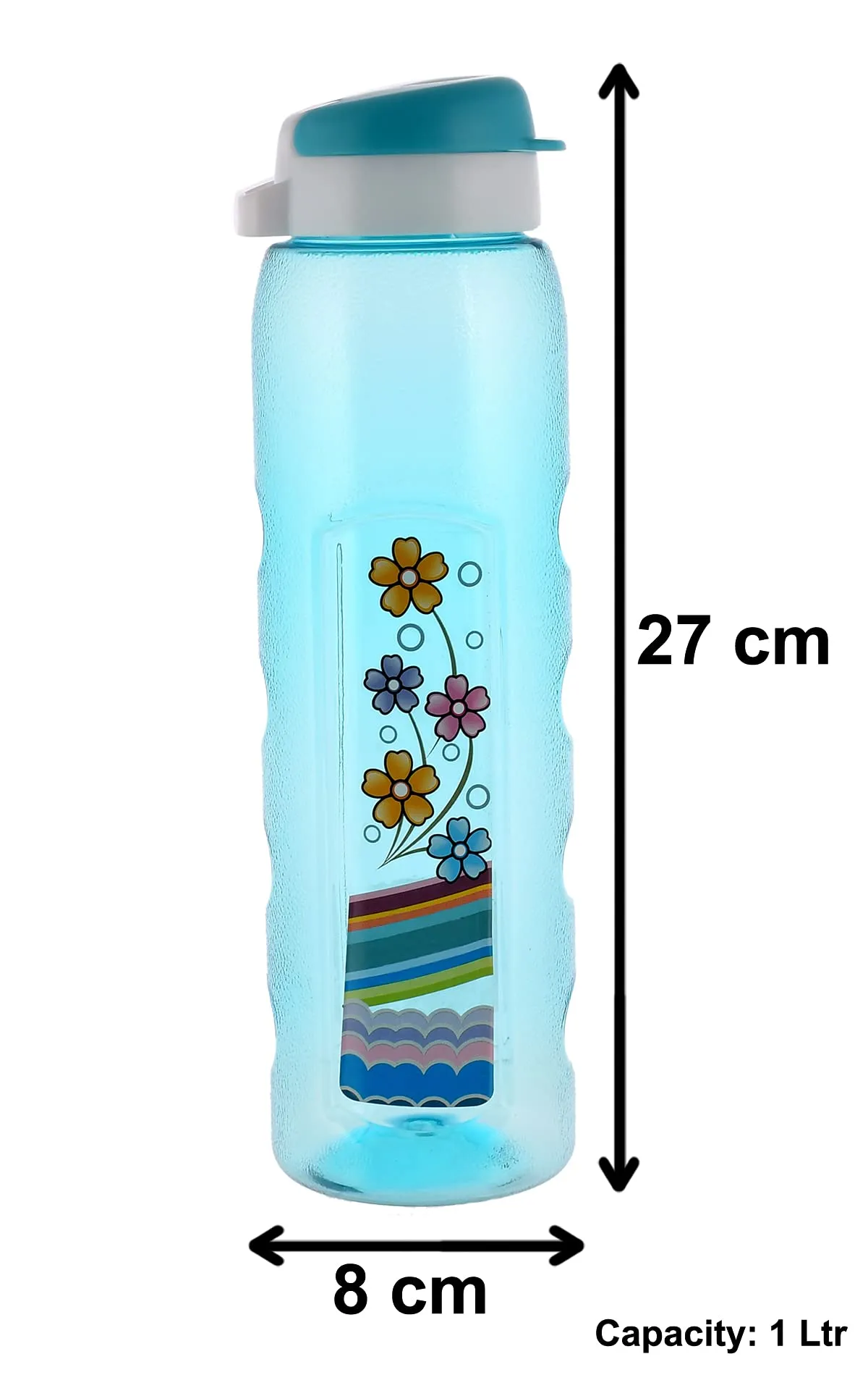 Kuber Industries Plastic Water Bottle With Sipper- 1 Litre, Pack of 4 (Purple & Sky Blue & Black & Green)