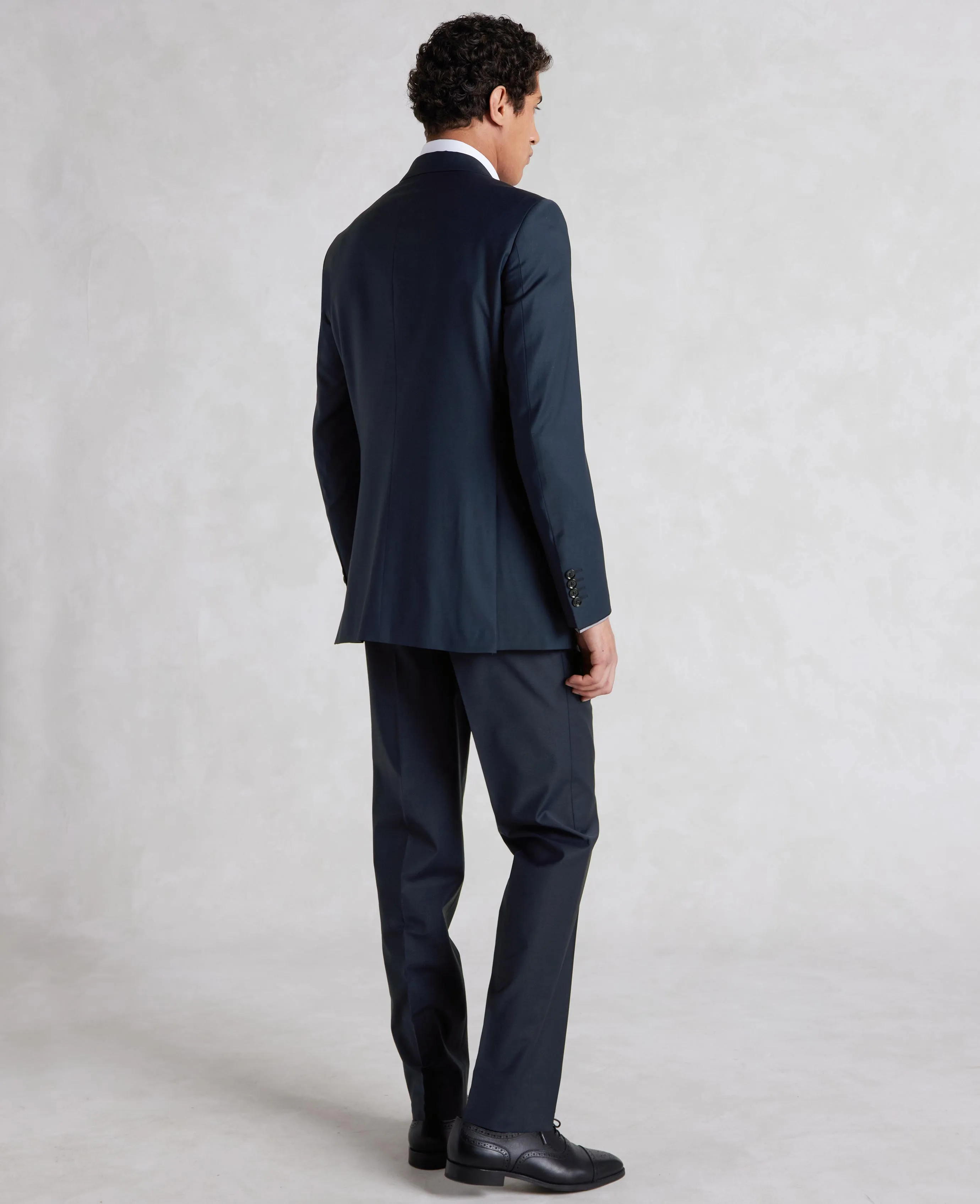Navy Wool-Blend Tailored Suit