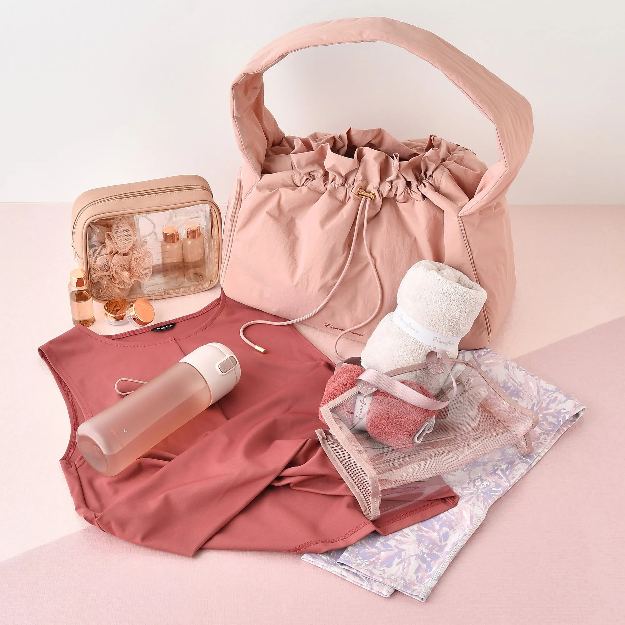One-Touch Clear Bottle Pink