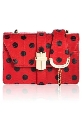 POLKA DOT SATCHEL IN BRIGHT RED