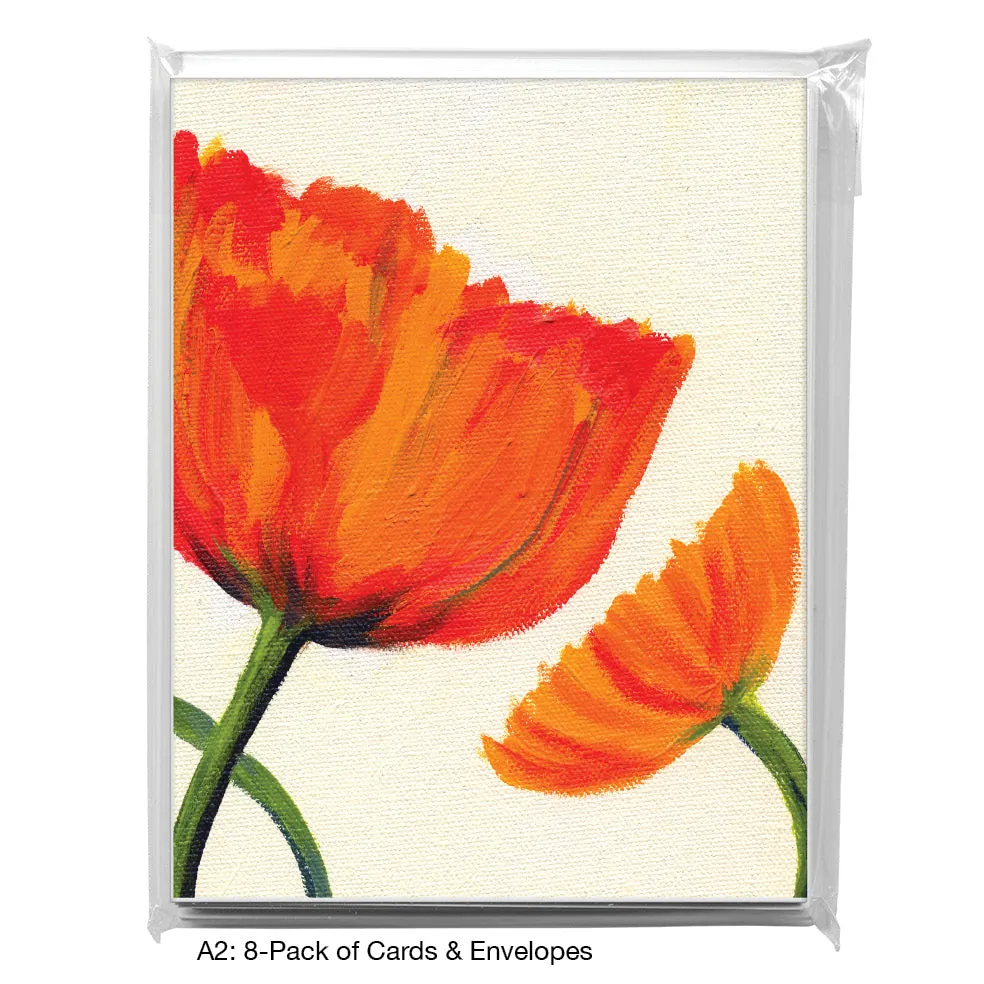 Poppy On White Trio, Greeting Card (7492CB)