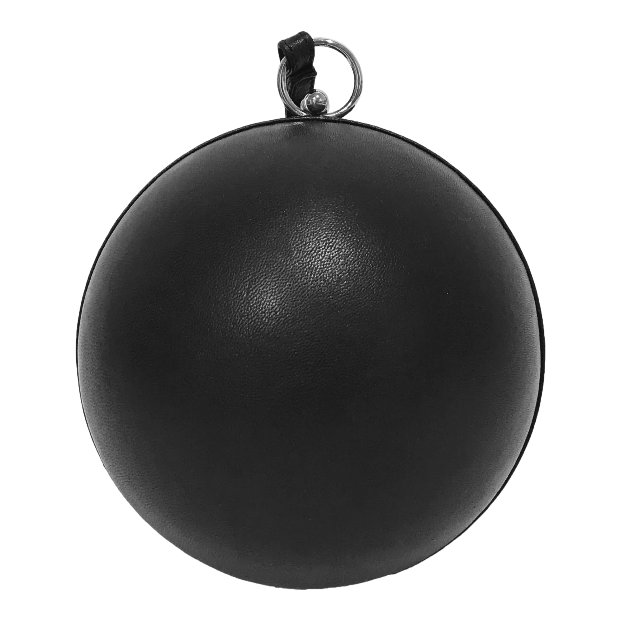 ROUND BALL BLACK LEATHER BAG