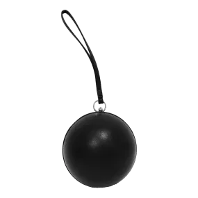 ROUND BALL BLACK LEATHER BAG