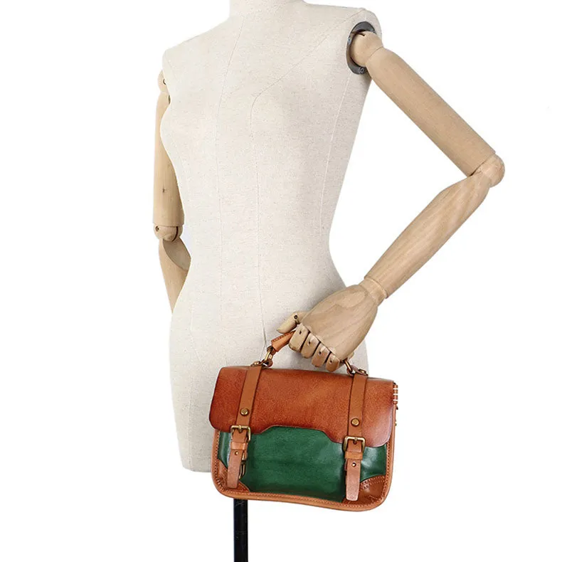 Small Womens Genuine Leather Shoulder Satchel Bag Handbags for Women