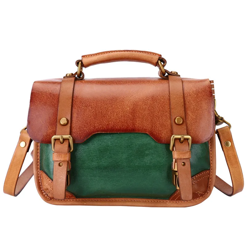 Small Womens Genuine Leather Shoulder Satchel Bag Handbags for Women