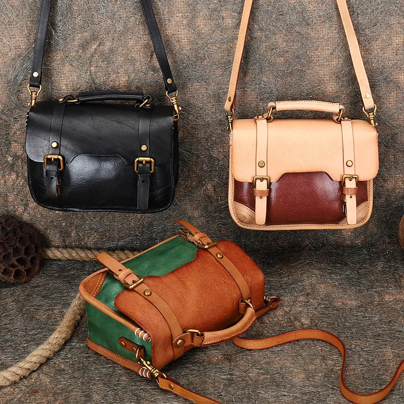 Small Womens Genuine Leather Shoulder Satchel Bag Handbags for Women