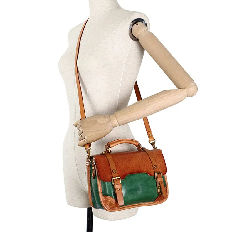 Small Womens Genuine Leather Shoulder Satchel Bag Handbags for Women
