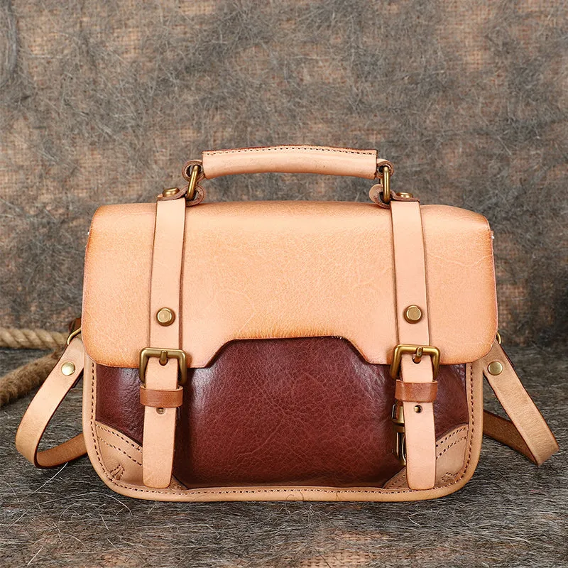 Small Womens Genuine Leather Shoulder Satchel Bag Handbags for Women