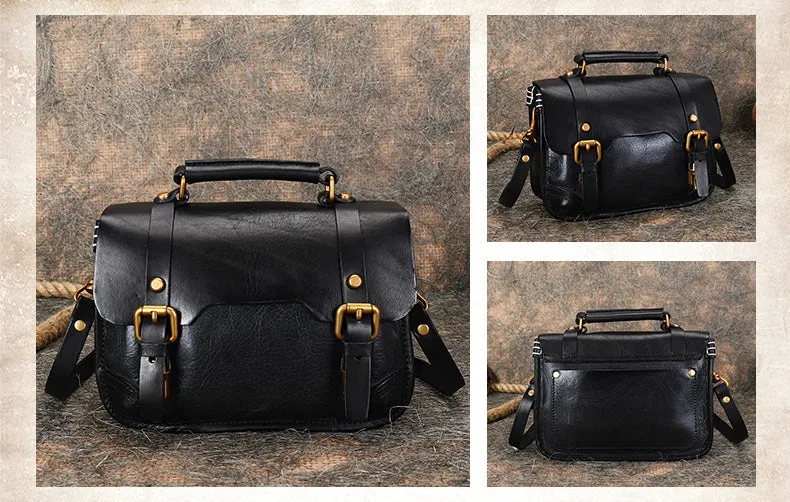 Small Womens Genuine Leather Shoulder Satchel Bag Handbags for Women
