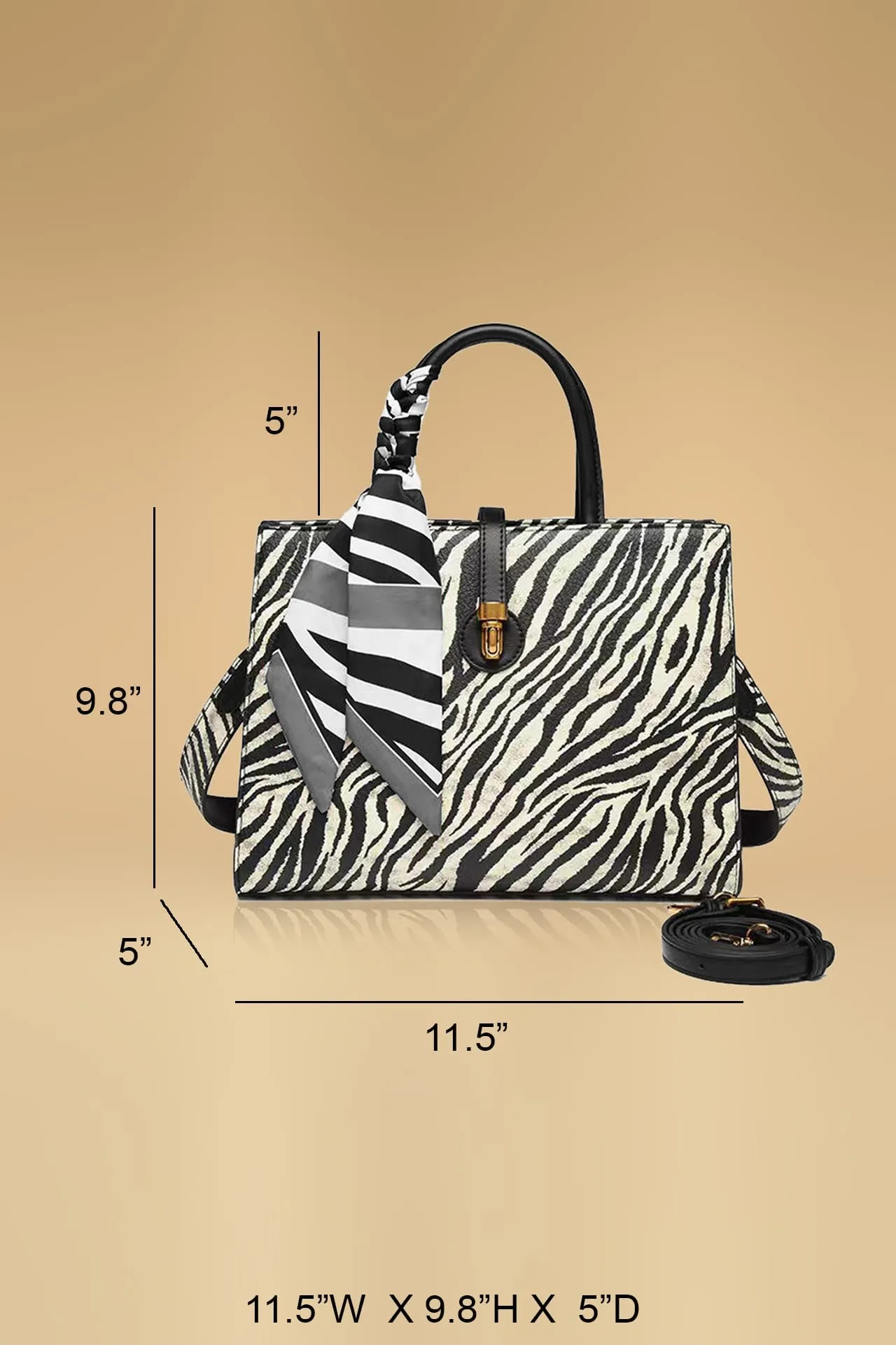 Trendy Zebra Print Purse With Elegant Bow Accent