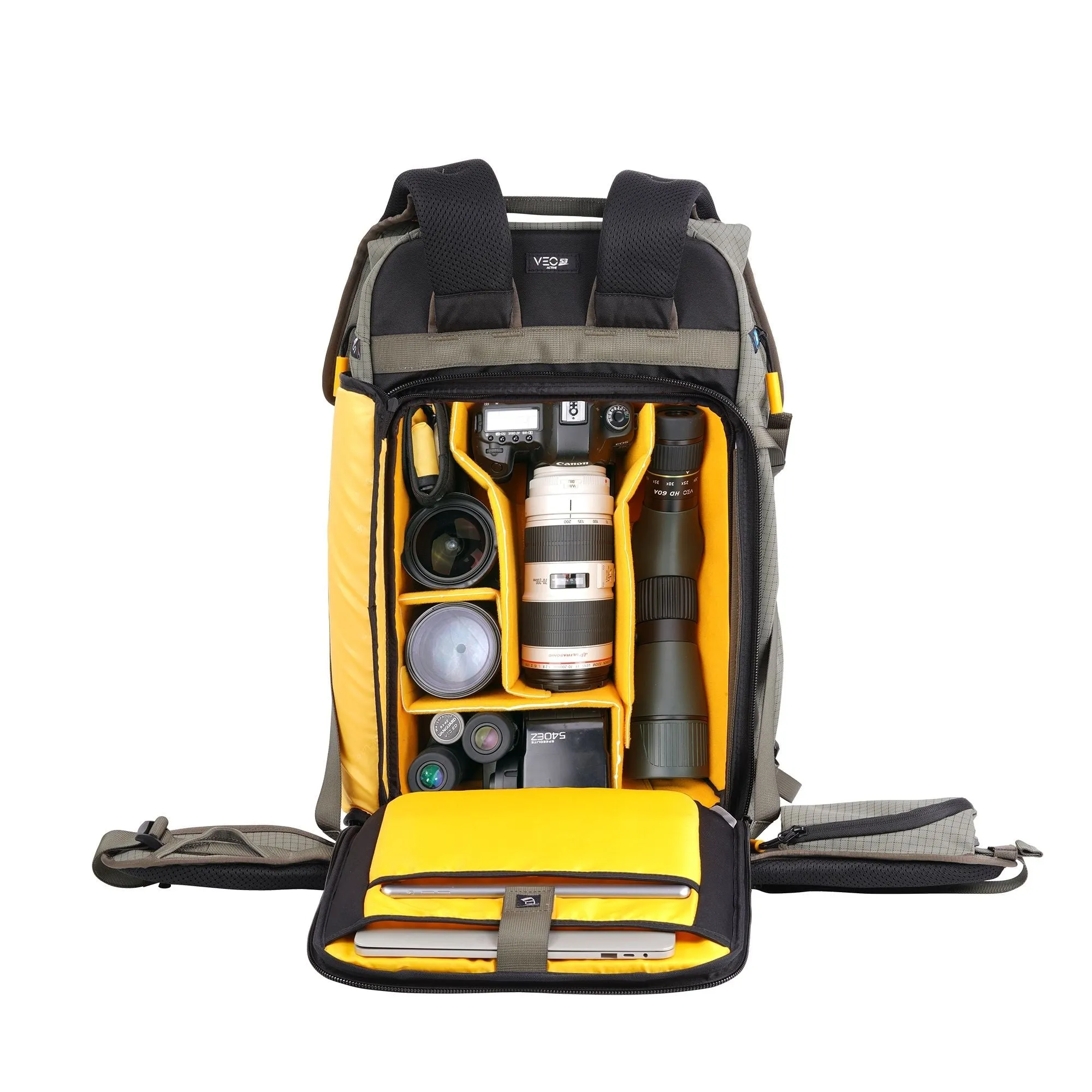 VEO Active 53 45 Litre Trekking Backpack - For Pro DSLR/Pro Mirrorless Body With Grip - Green