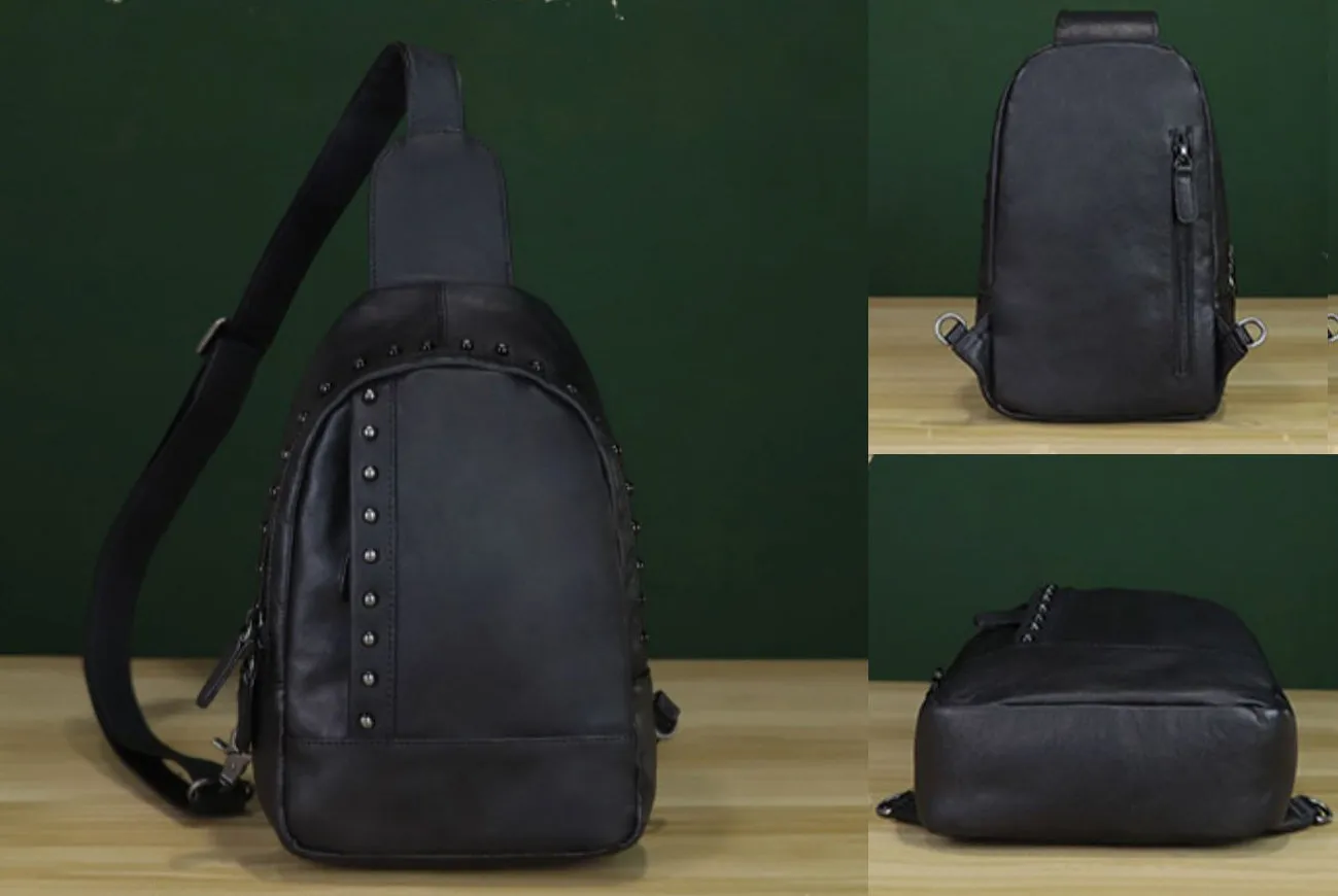 Vintage Leather Women's Sling Bag Purse Chest Bag For Women